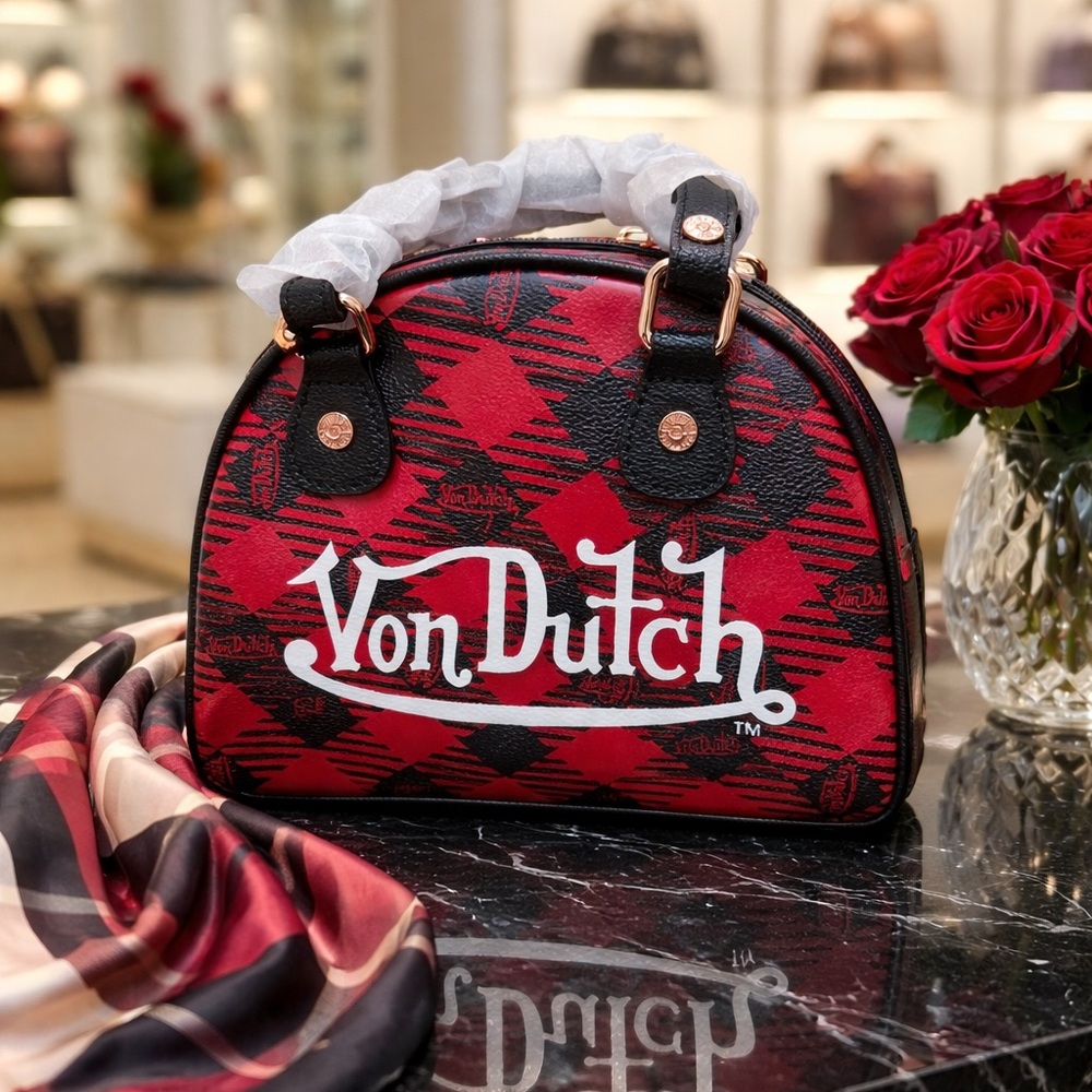 Von Dutch Red and Black Mini Bag